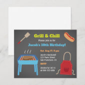 Grill en Chill Achtertuin BBQ Verjaardagsfeest Kaart (Voorkant / Achterkant)