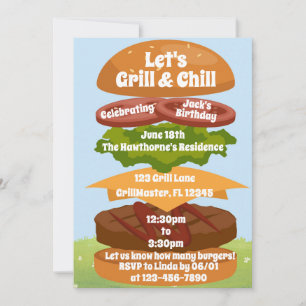 Grill en Chill BBQ Verjaardag Familie Reünie Kaart