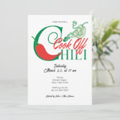 Grill en Chill Feest Chili Kookwedstrijd Vriendend Kaart (Staand voorkant)