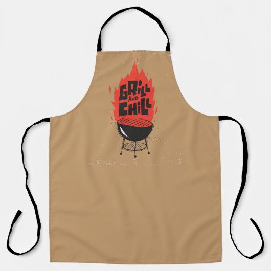 Grill en Chill Flaming Barbecue Plezier Schort (Voorkant)