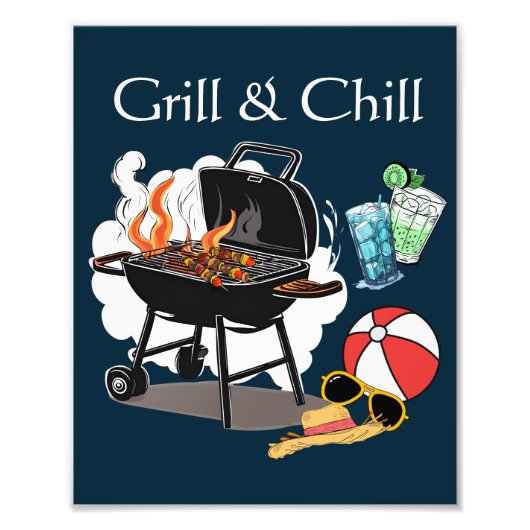 Grill en chill foto afdruk (Voorkant)