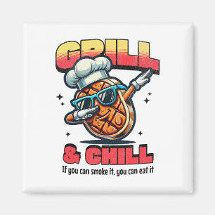 Grill en chill Grappig BBQ Dab Gegrilde Steak Food Magneet