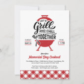 Grill en Chill Memorial Day Cookout uitnodiging (Voorkant)