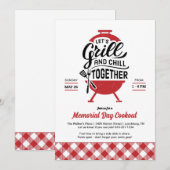 Grill en Chill Memorial Day Cookout uitnodiging (Voorkant / Achterkant)