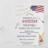Grill en Chill Memorial Day Party uitnodiging (Voorkant / Achterkant)