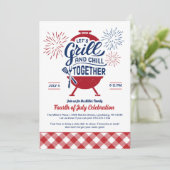 Grill en Chill Memorial Day Uitnodiging Barbecue (Staand voorkant)