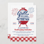 Grill en Chill Memorial Day Uitnodiging voor BBQ (Voorkant / Achterkant)