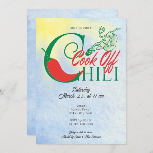 Grill en Chill Party Chili Cook Off Friendsgiving Kaart (Voorkant / Achterkant)