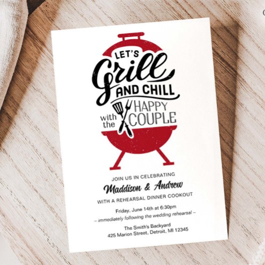 Grill en Chill repetitie diner uitnodiging