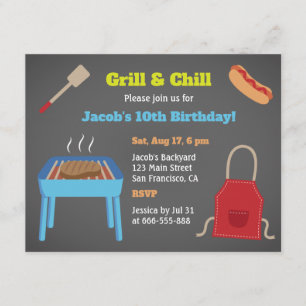 Grill en Chill Tuin BBQ Verjaardagsfeestje Kaart