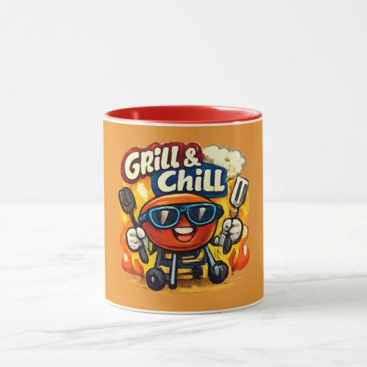 Grill en Chillen & Grappige BBQ Mok (Midden)