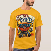 Grill en Chillen & Grappige BBQ T-shirt (Voorkant)