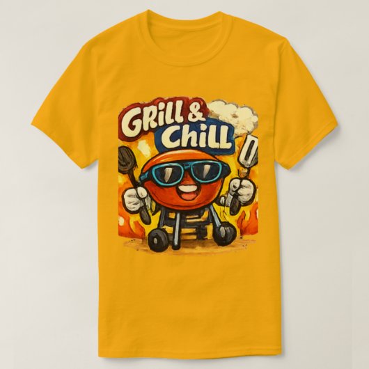 Grill en Chillen & Grappige BBQ T-shirt (Design voorkant)