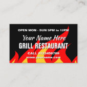 Grill en Wok restaurant visitekaartje sjabloon (Voorkant)