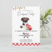 Grill Eten Achtertuin BBQ Verjaardag Kaart (Staand voorkant)