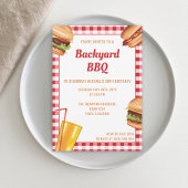 Grill Food Hamburger Hot Dog Backyard BBQ Verjaard Kaart