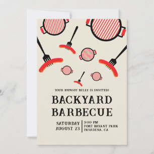 Grill & Fork BBQ-feestuitnodiging Kaart