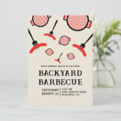 Grill & Fork BBQ-feestuitnodiging Kaart (Staand voorkant)