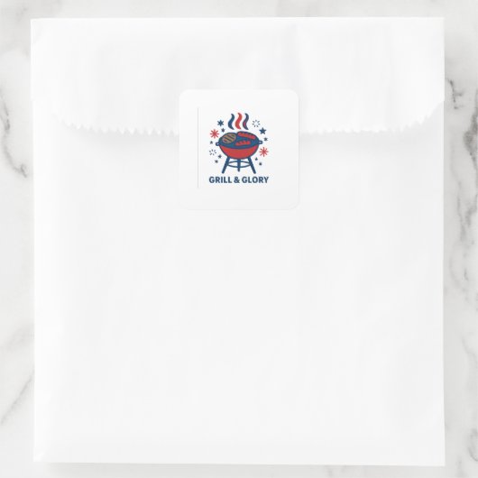 Grill & Glory 4 juli BBQ Sticker – Patriottisch (Tas)
