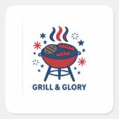 Grill & Glory 4 juli BBQ Sticker – Patriottisch (Voorkant)