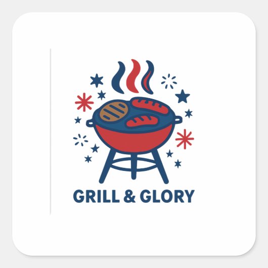 Grill & Glory 4 juli BBQ Sticker – Patriottisch (Voorkant)