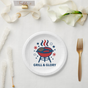 Grill & Glory 4th of July BBQ Papier Bord – Rood W