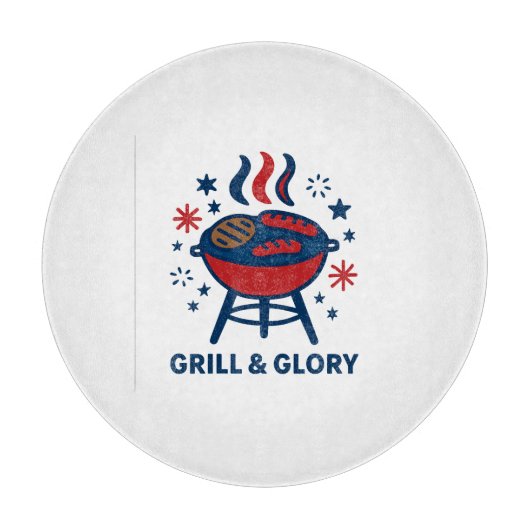 Grill & Glory op 4 juli – Patriottisch Snijplank (Voorkant)