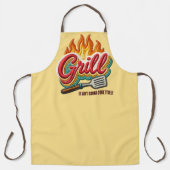 Grill grillen spatel vuur vlammen vlammen koken schort (Voorkant)