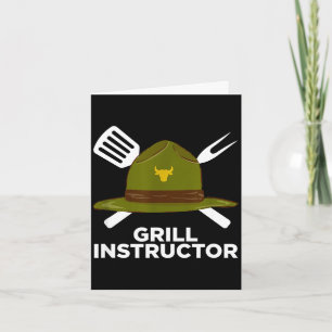Grill instructeur grappige bbq pitmaster grillende kaart