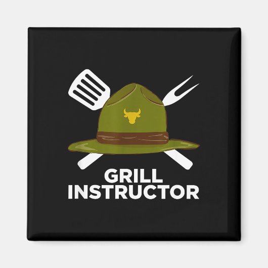 Grill instructeur grappige bbq pitmaster grillende magneet (Voorkant)