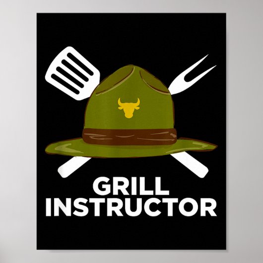 Grill instructeur grappige bbq pitmaster grillende poster (Voorkant)