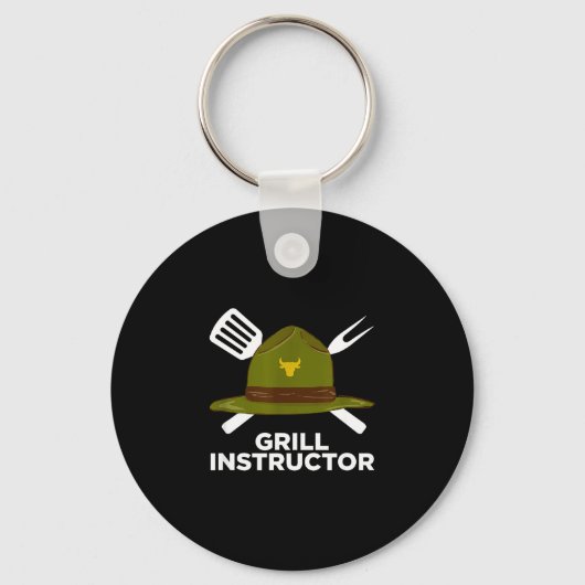 Grill instructeur grappige bbq pitmaster grillende sleutelhanger (Voorkant)