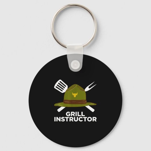 Grill instructeur grappige bbq pitmaster grillende sleutelhanger (Voorkant)