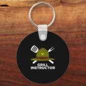 Grill instructeur grappige bbq pitmaster grillende sleutelhanger (Voorkant)