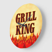 Grill King BBQ Flames Wall Clock Grote Klok (Hoek)