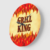 Grill King BBQ Rode Vlammen Wandklok (Hoek)