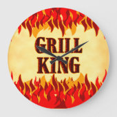 Grill King BBQ Rode Vlammen Wandklok (Voorkant)