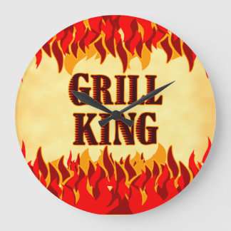 Grill King BBQ Rode Vlammen Wandklok