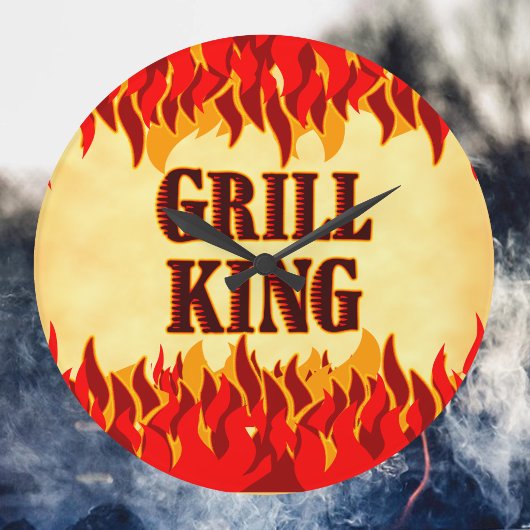 Grill King BBQ Rode Vlammen Wandklok