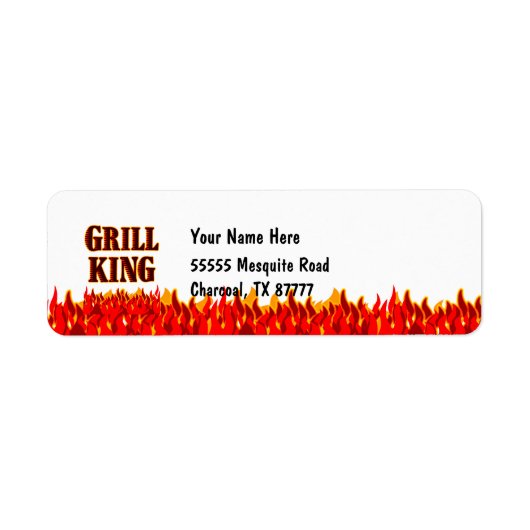 Grill King BBQ Slogan Return Address Labels (Voorkant)