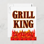 Grill King Flames BBQ Gezegde Briefkaart (Voorkant / Achterkant)