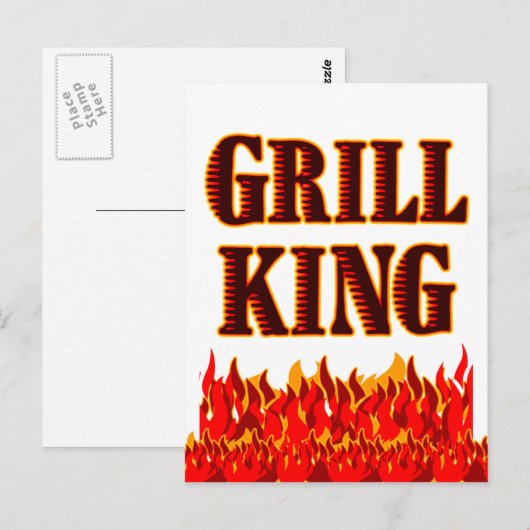 Grill King Flames BBQ Gezegde Briefkaart (Voorkant / Achterkant)