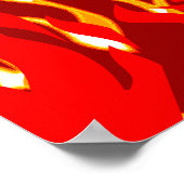 Grill King Red Flames BBQ Gezegde Print (Hoek)