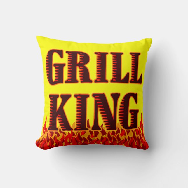 Grill King Red Flames BBQ Kunstkussen Kussen (Voorkant)