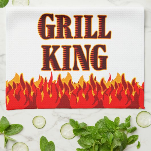 Grill King Red Flames Kitchen Towel Theedoek (Gevouwen)