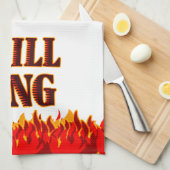 Grill King Red Flames Kitchen Towel Theedoek (Quarter Fold)