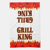 Grill King Red Flames Kitchen Towel Theedoek (Verticaal)