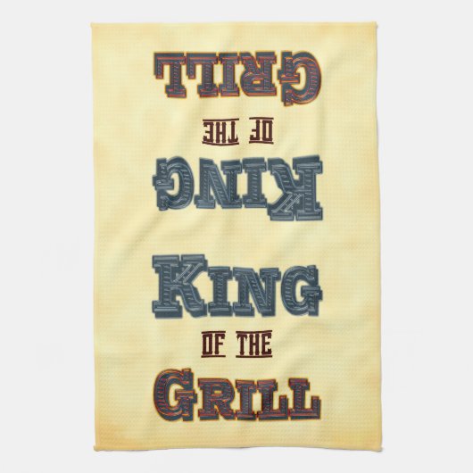 Grill King Red Flames Kitchen Towel Theedoek (Verticaal)