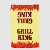 Grill King Rode Vlammen BBQ Handdoek (Voorkant)