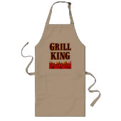 Grill King Vlammen BBQ Slogan Schort (Voorkant)